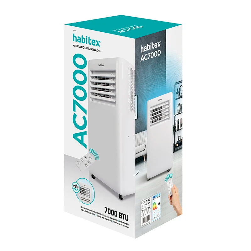 Climatiseur portable HABITEX AC7000 7000 BTU – Refroidissement, ventilation et déshumidification