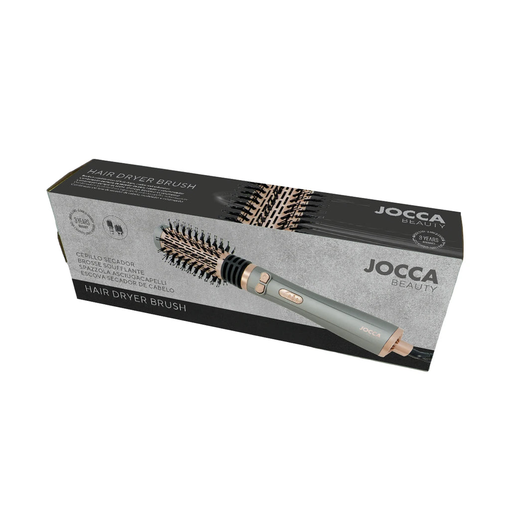 Brosse soufflante rotative 3-en-1 – Sèche-cheveux, boucleur et volumisateur, 3 niveaux de température, 2 vitesses, tête rotative dans les deux sens, 2 brosses interchangeables (38 mm et 50 mm), revêtement en céramique, câble rotatif à 360°, fonction air f