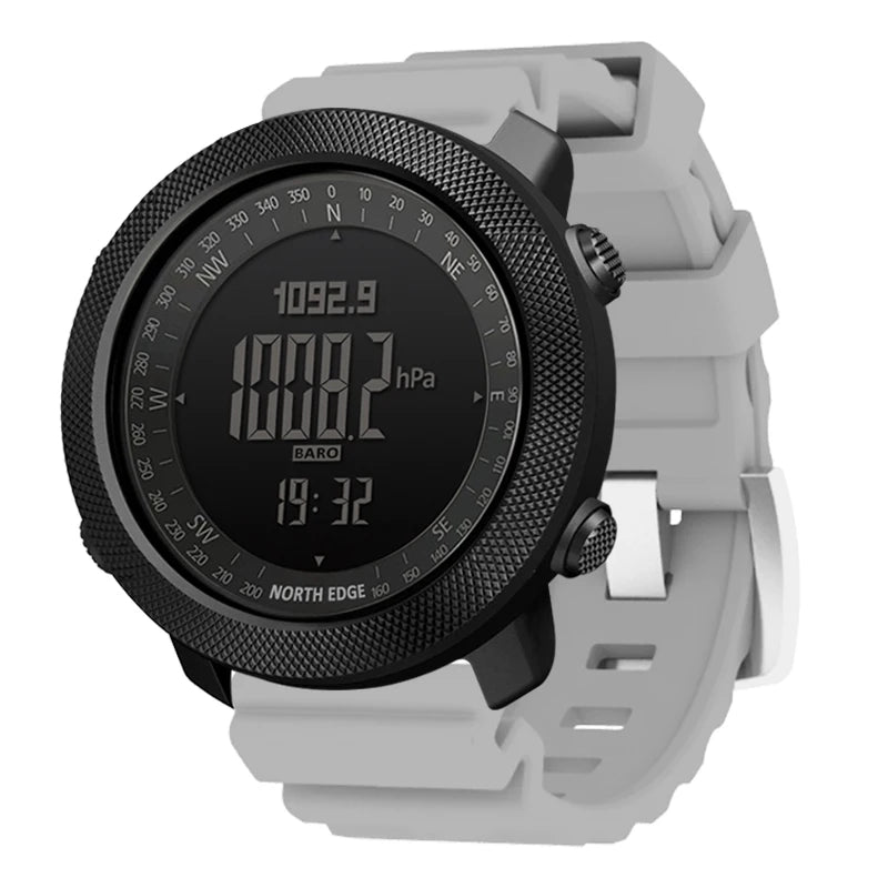 Montre de sport numérique NORTH EDGE pour homme – Étanche avec altimètre, baromètre et boussole 50m