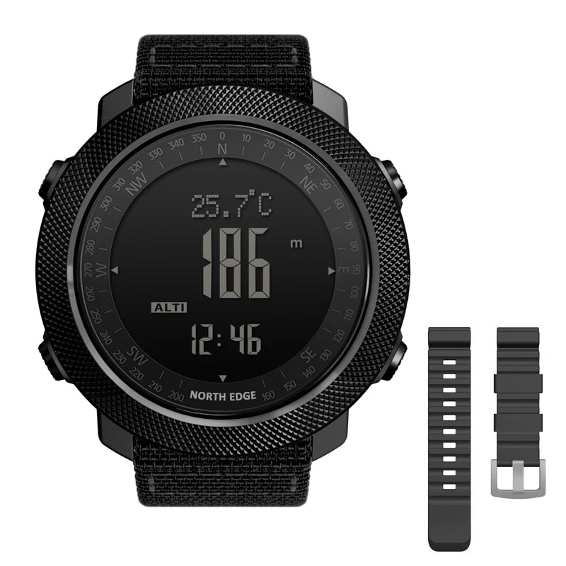 Montre de sport numérique NORTH EDGE pour homme – Étanche avec altimètre, baromètre et boussole 50m