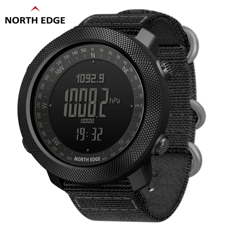 Montre de sport numérique NORTH EDGE pour homme – Étanche avec altimètre, baromètre et boussole 50m