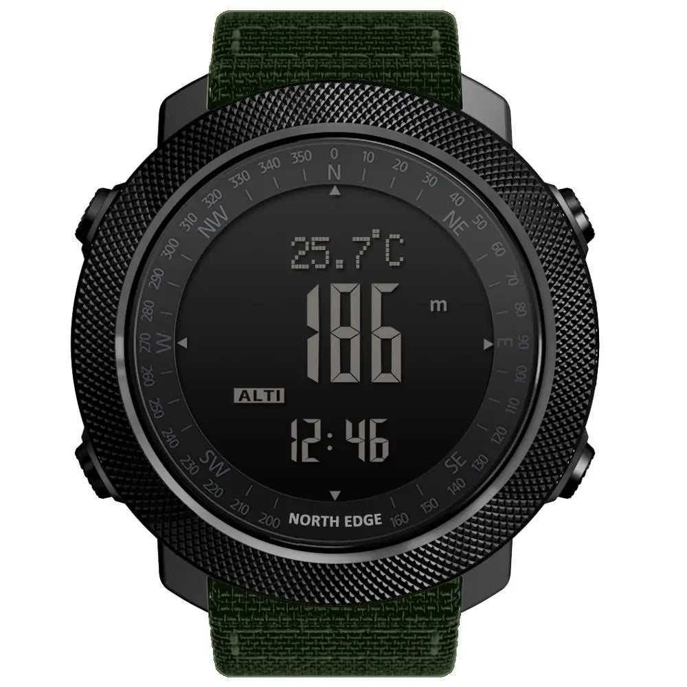 Montre de sport numérique NORTH EDGE pour homme – Étanche avec altimètre, baromètre et boussole 50m
