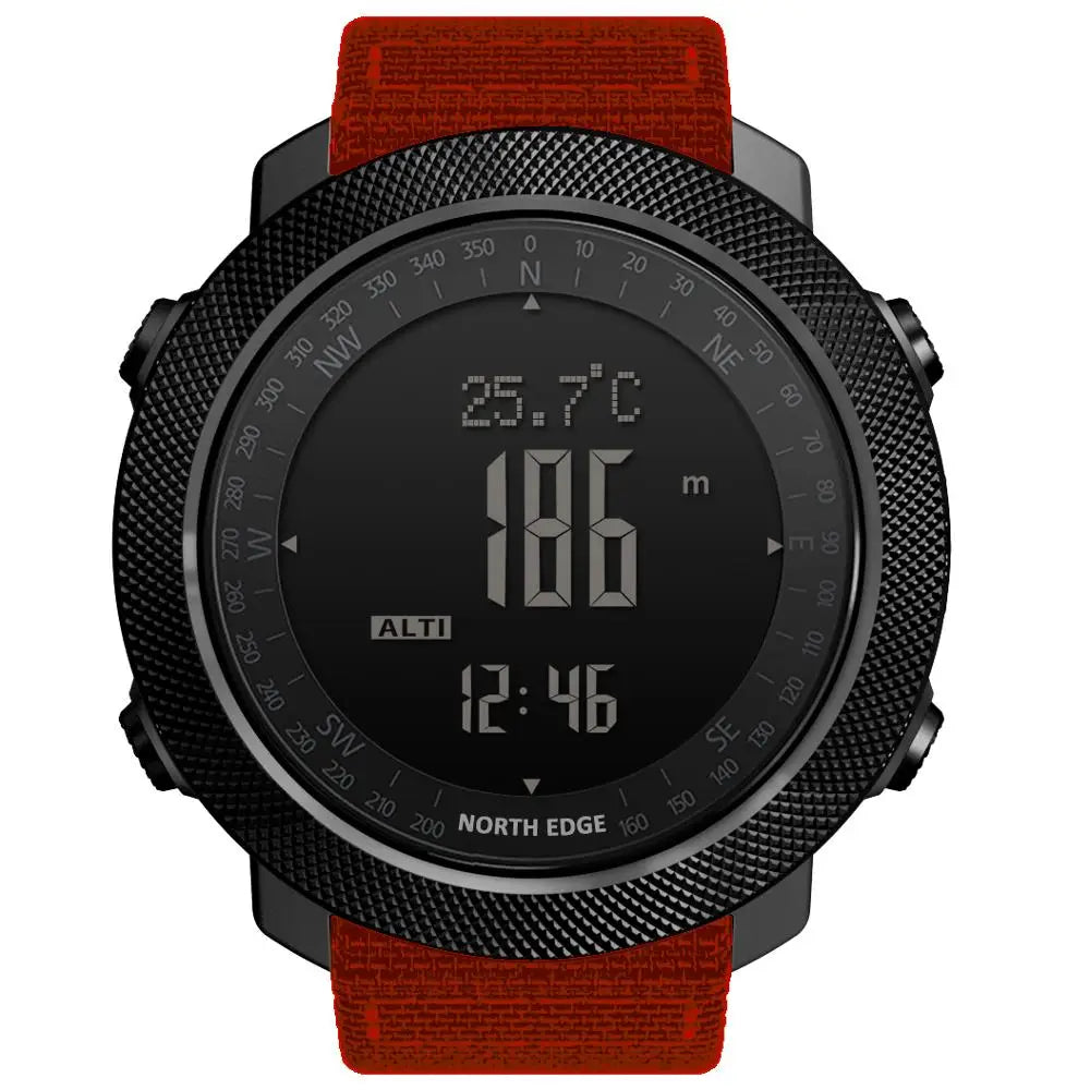 Montre de sport numérique NORTH EDGE pour homme – Étanche avec altimètre, baromètre et boussole 50m