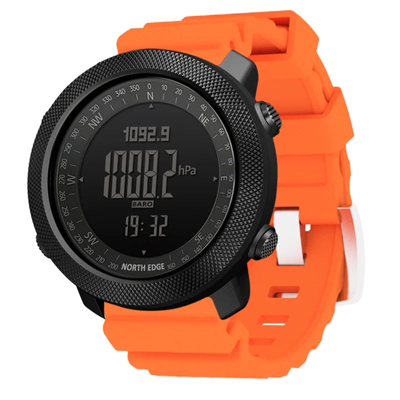Montre de sport numérique NORTH EDGE pour homme – Étanche avec altimètre, baromètre et boussole 50m