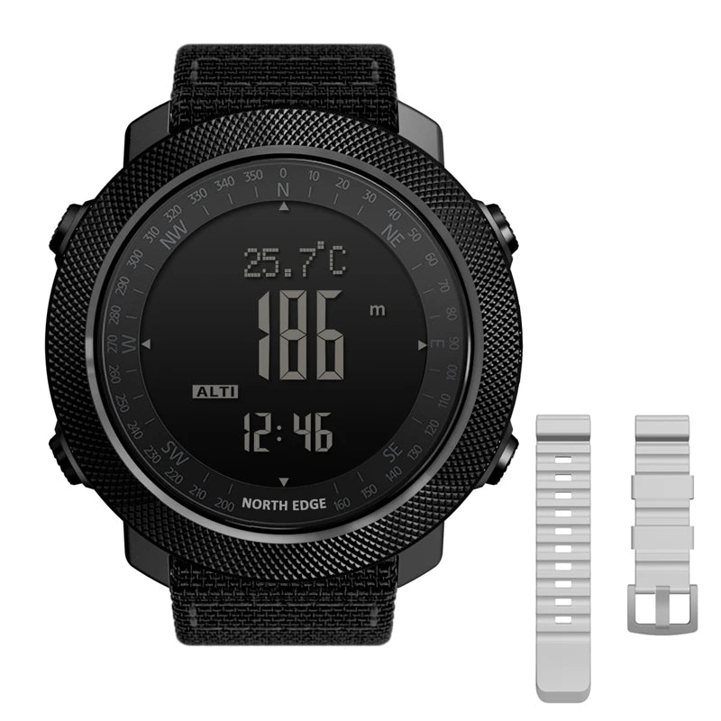 Montre de sport numérique NORTH EDGE pour homme – Étanche avec altimètre, baromètre et boussole 50m