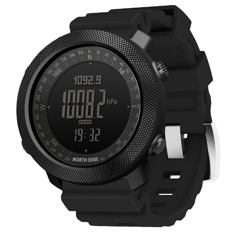 Montre de sport numérique NORTH EDGE pour homme – Étanche avec altimètre, baromètre et boussole 50m