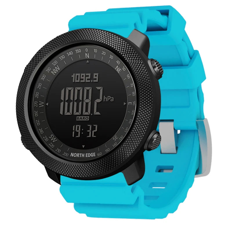 Montre de sport numérique NORTH EDGE pour homme – Étanche avec altimètre, baromètre et boussole 50m