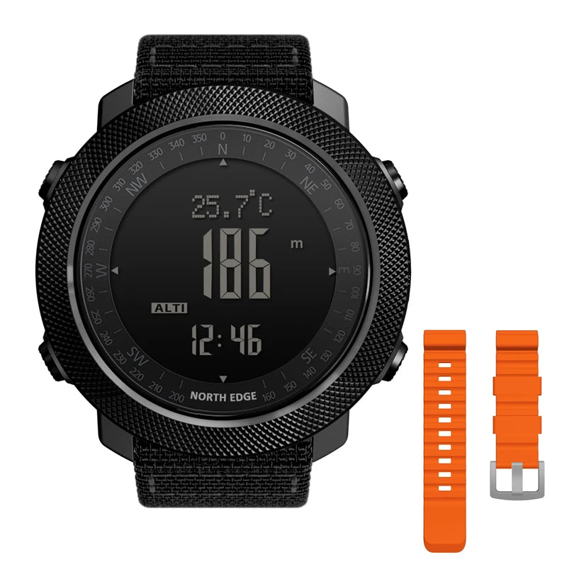 Montre de sport numérique NORTH EDGE pour homme – Étanche avec altimètre, baromètre et boussole 50m