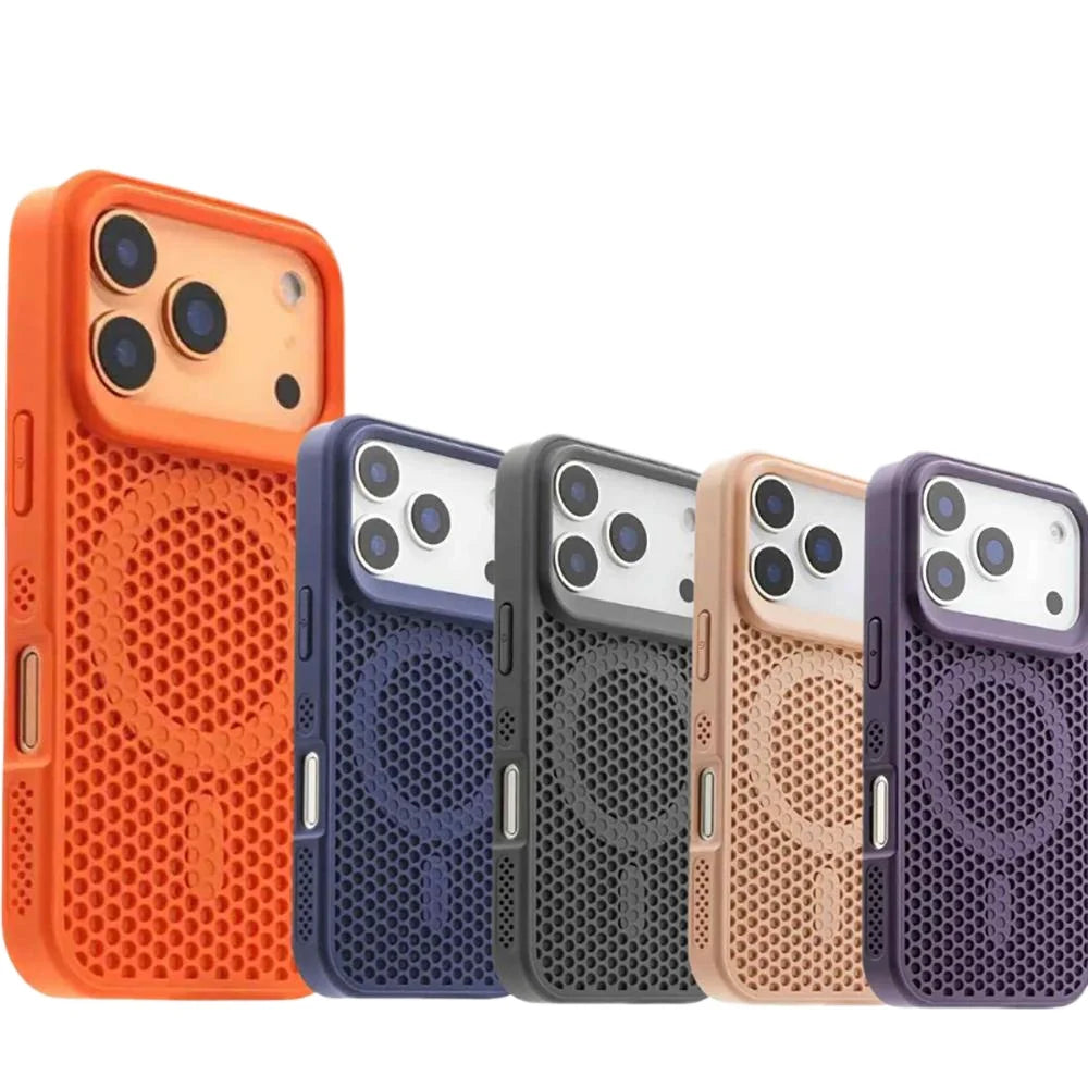 Coque magnétique respirante pour iPhone compatible MagSafe 17 16 15 14 13 12 Pro Max  Air 11
