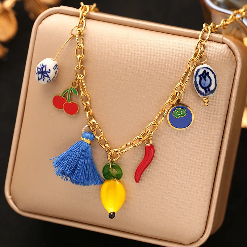 Collier coquillage en acier inoxydable 316L – Style plage