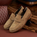 Loafers Genuine Leather Summer Men's Breathable British Style Business Casual Leather Shoes Slip-on Dress Shoes Man Bean Shoes