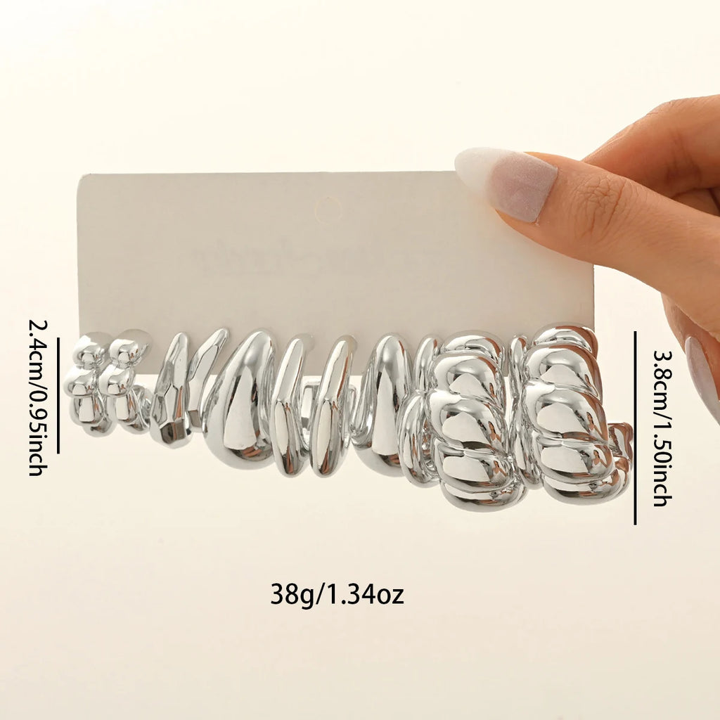 Irregular C Shape Hoop Stud Earrings Lightweight CCB Drop Twist Sphere Women Accessories