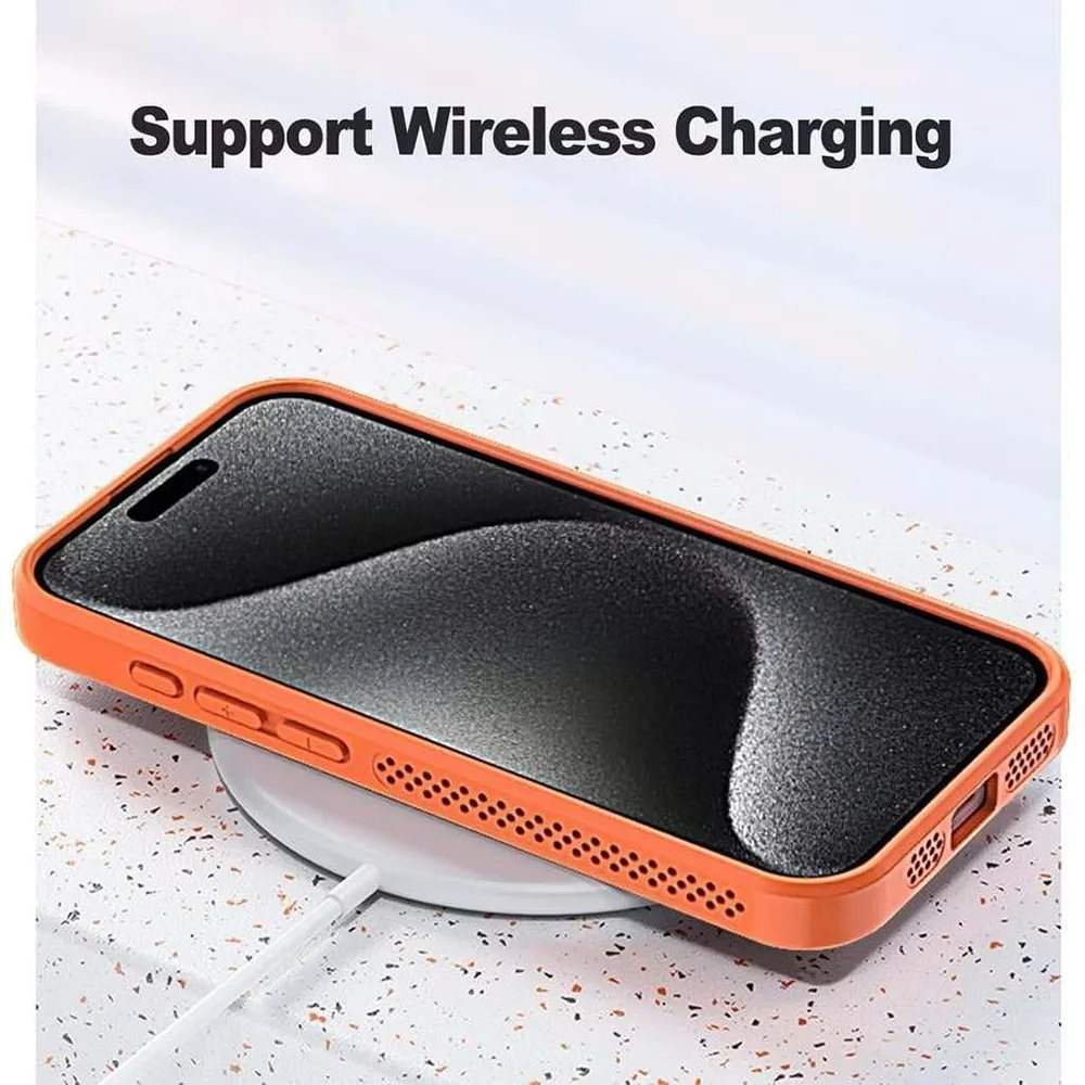 Coque magnétique respirante pour iPhone compatible MagSafe 17 16 15 14 13 12 Pro Max  Air 11