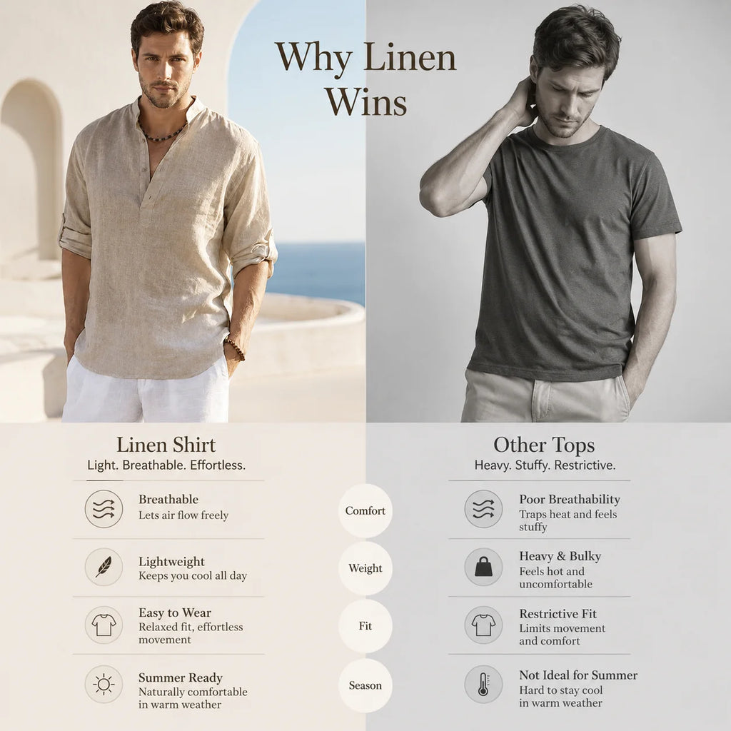 New Arrival Men's Cotton Linen Long Sleeve Shirts, Loose Fit Casual Blouse Tops, Breathable Lightweight Spring Autumn Daily Wear Handsome Relaxed Shirts for Men
