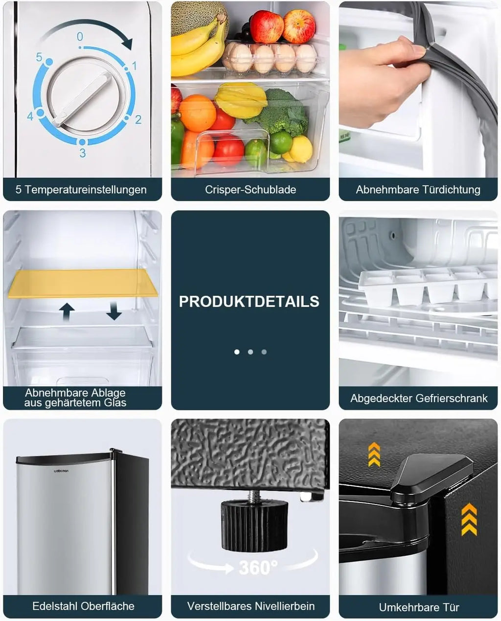 91L Refrigerator with Freezer Compartment (Cooling Compartment) Refrigerator with Vegetable Drawer and Egg Holder, Mini Fridge