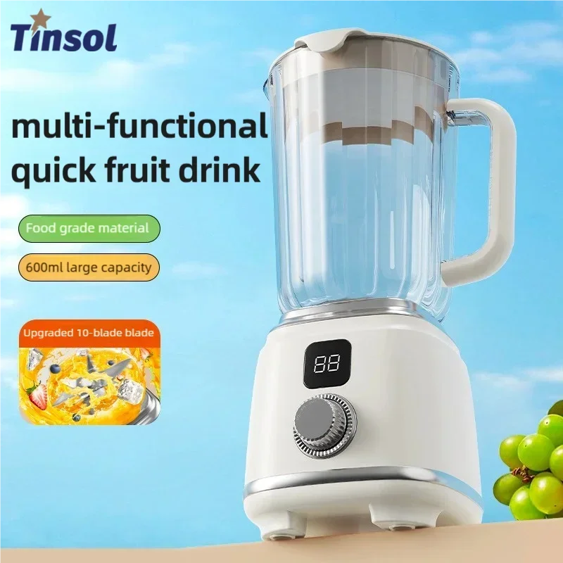 TINSOL 600ml Home Blender 10 Blades 3000mAH Multifunctional Juicer Ice Crusher Juice Extractor High Juice Rate Kitchen Tools