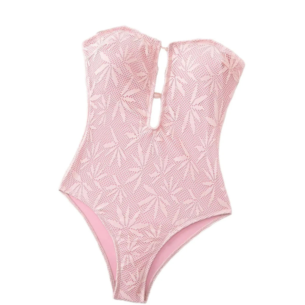 2026 Summer Boho One Piece Swimsuit Women Strappy Backless Monokini Vacation Swimsuit Special Fabric