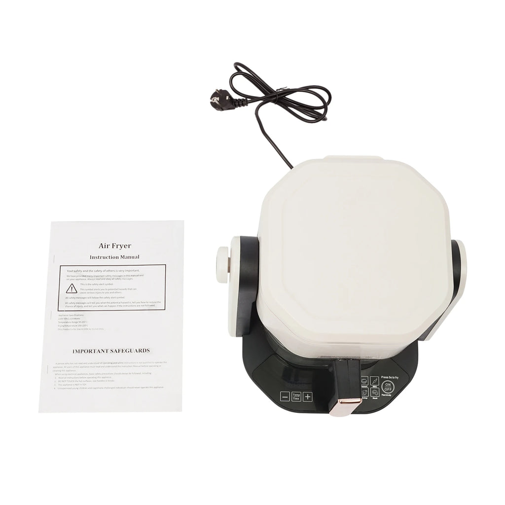 Friteuse à air 4,5 L – 1200 W avec écran LCD, minuterie 0 à 60 min et température réglable 50 à 220 °C