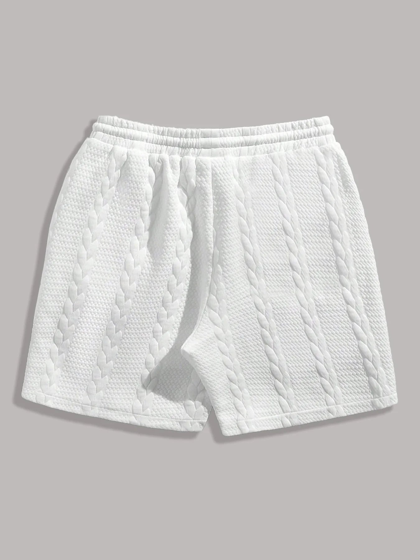 Men's White Drawstring Casual Shorts Summer Loose Breathable 5 Inch Shorts