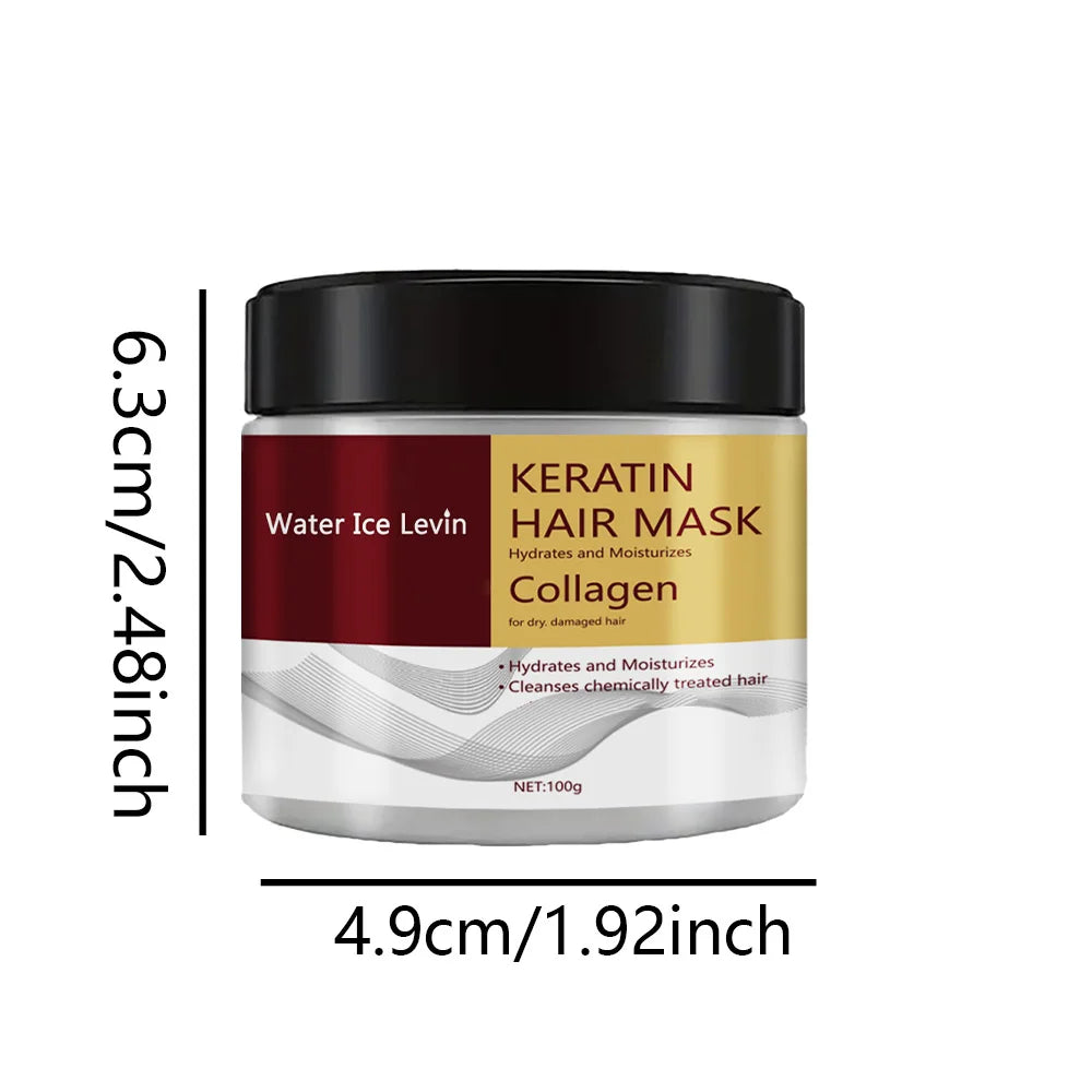 Masque capillaire au collagène et à la kératine – Hydratant, contrôle du sébum, réparation des cheveux abîmés, anti-frisottis
