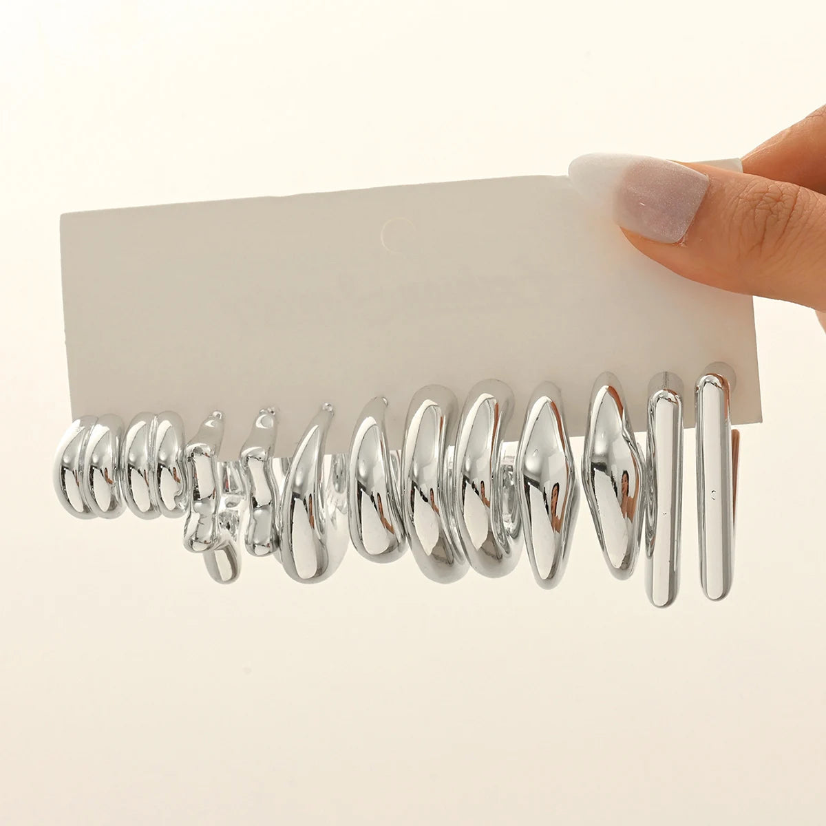 Irregular C Shape Hoop Stud Earrings Lightweight CCB Drop Twist Sphere Women Accessories