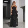 Lena Evening Dresses Woman Elegant Dress Luxury Women's Evening Dresses Line A Sleeveless Customized Black Multi-layer Party
