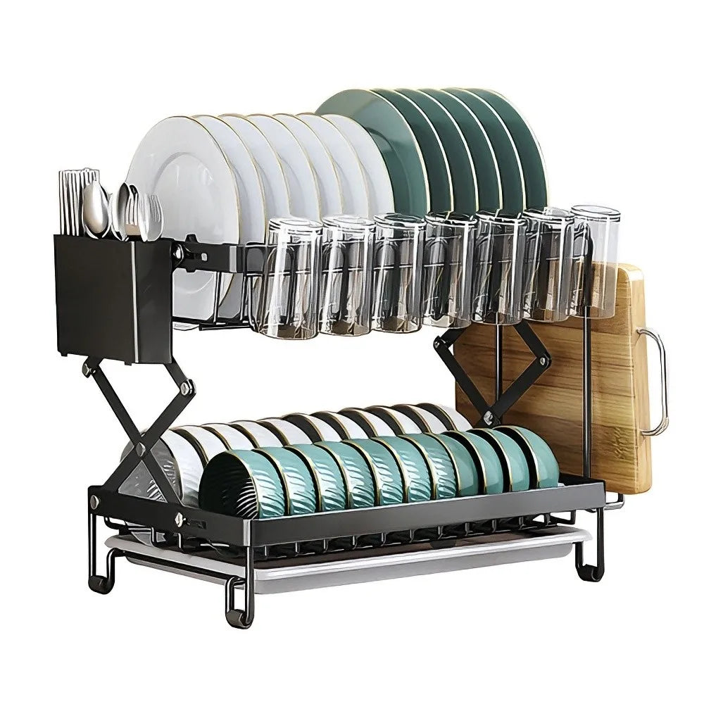 2 Tier Pull Out Cabinet Organizer Adjustable Kitchen Storage Rack Under Sink Organizer Spice Storage Rack Sliding Storage Drawer