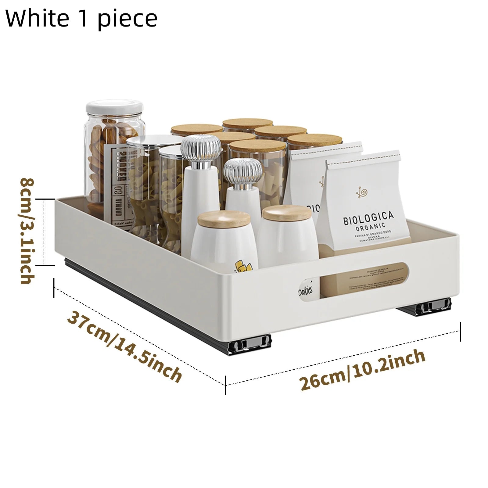 No drilling drawer storage organizer slide rail pull out kitchen cabinet storage rack suitable for kitchen cabinet organizer