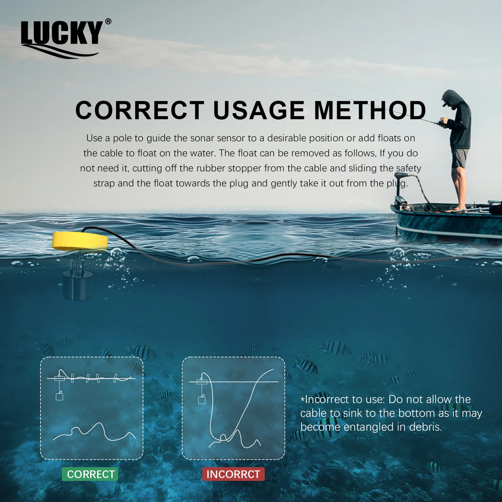 Sondeur portable pour la pêche – Détecteur de poissons avec sonar 100 m
