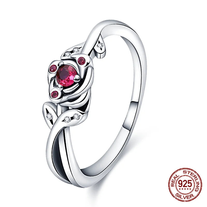 925 Sterling Silver Sun And Moon Crown Love Princess Zircon Oxide Enamel Heart Love Rings Fashion Jewelry For Women Gifts New in