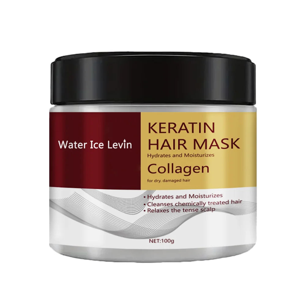 Masque capillaire au collagène et à la kératine – Hydratant, contrôle du sébum, réparation des cheveux abîmés, anti-frisottis