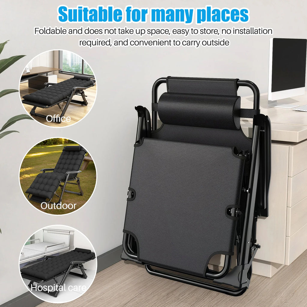Folding Adjustable Zero Gravity Chair,with Removable Cushion Reclining Lounge Chair 2-in-1 Seat And Lounger Chair for Outdoor