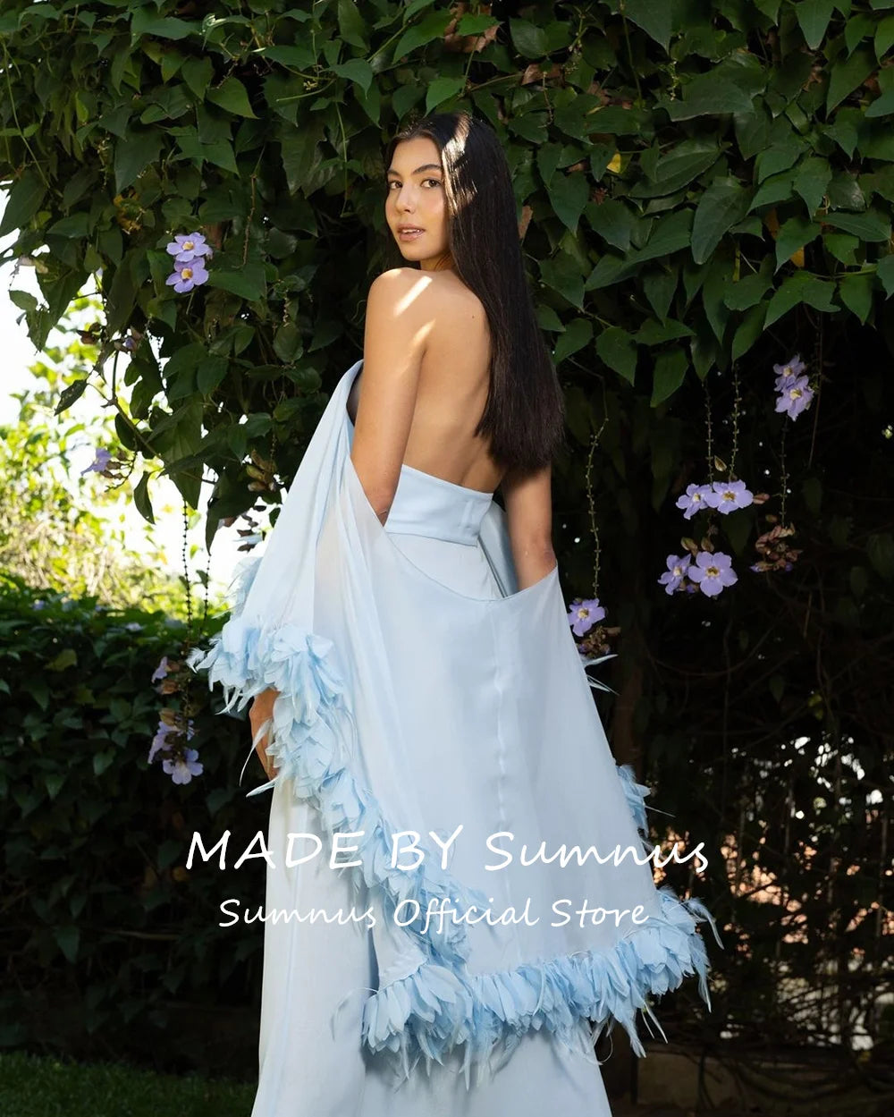 Sumnus Chiffon Pleat Straight Off-the-shoulder Feathers Midi Prom Dresses Classic Modern Style Party Dress Vestidos De Fiesta