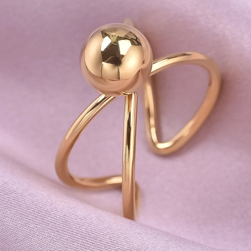 1/5Ppcs/Lot Real Gold Plated Stainless Steel Rings For Women Men Accessories Open Adjsutable Chunky Butterfly Heart Ring Anillos