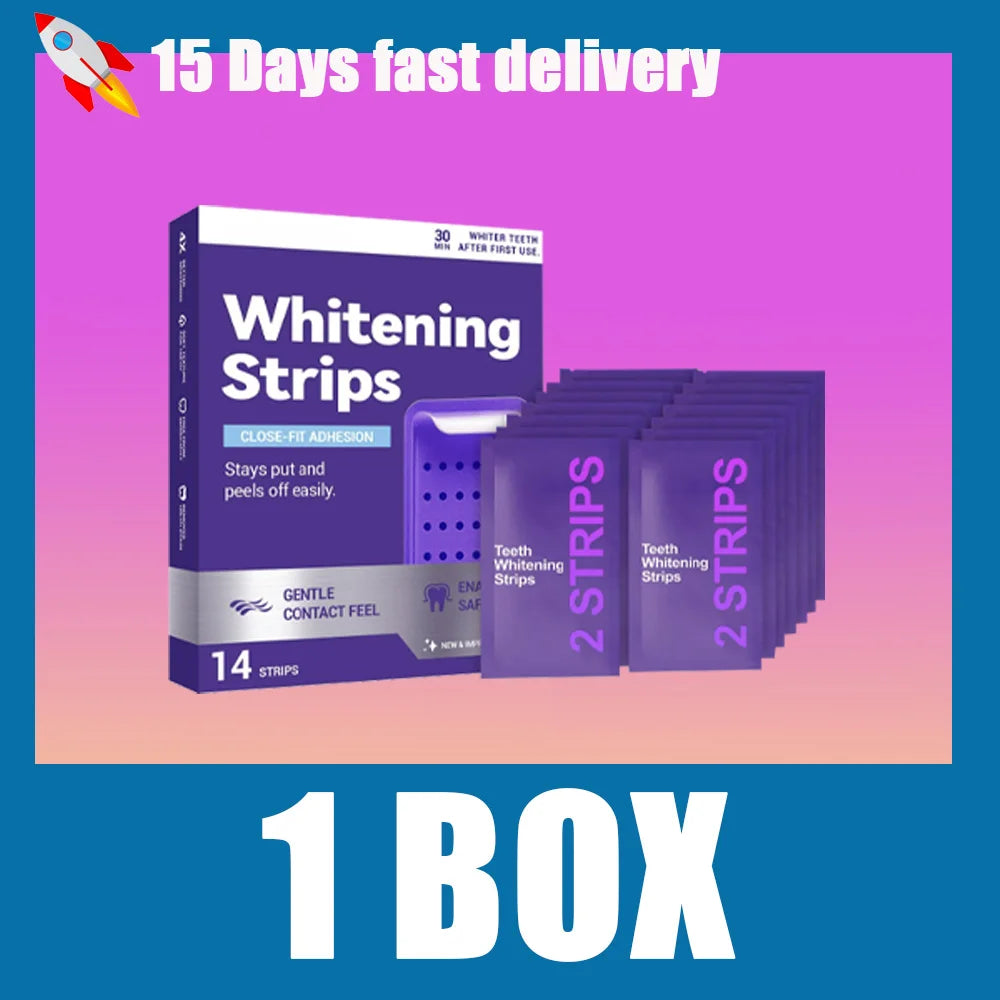 Purple Teeth Whitening Strips Oral Hygiene Fresh Breath Brighten Tooth Bleaching Long Lasting Oral Care Tooth Whitener Patches