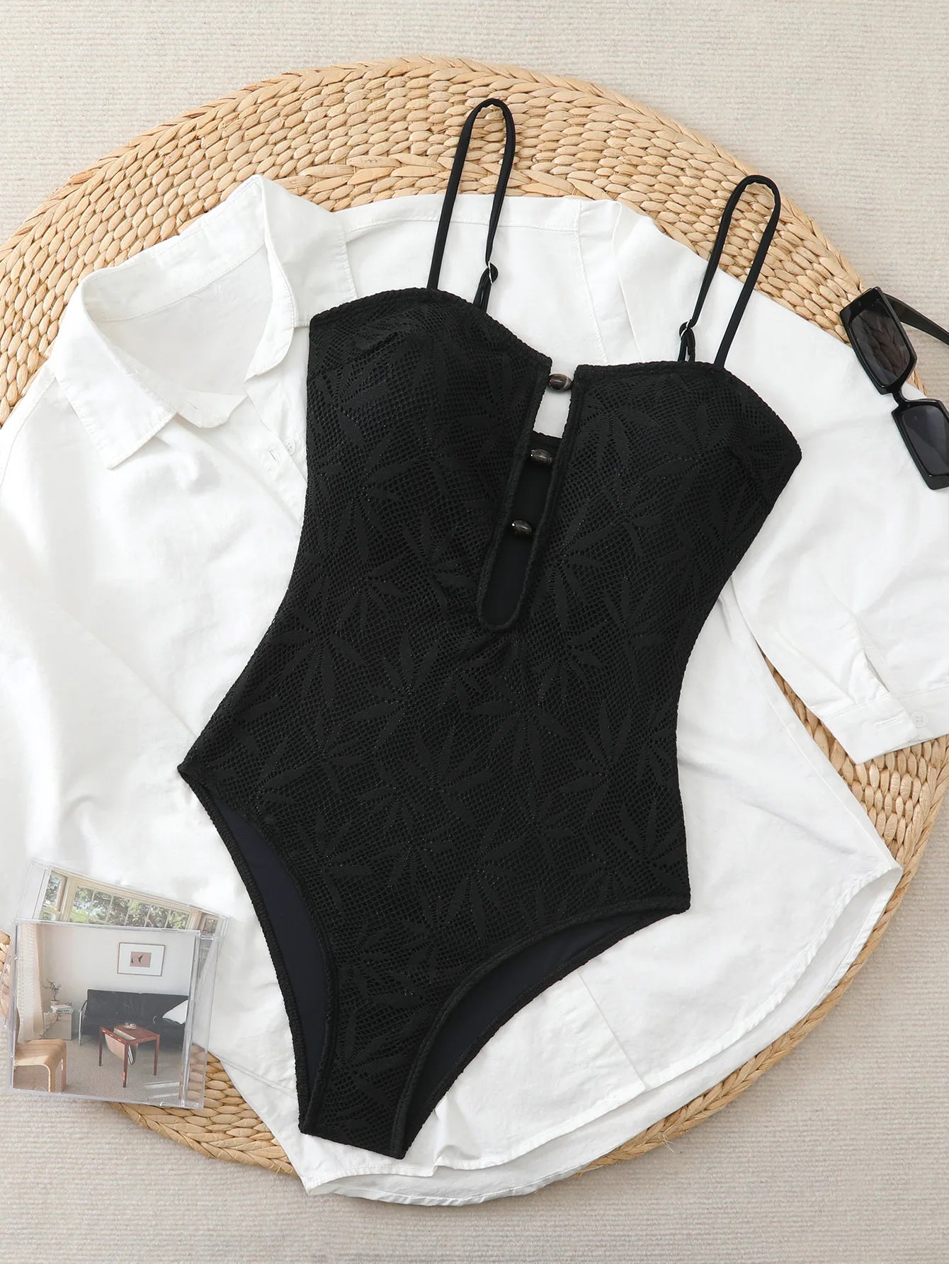 2026 Summer Boho One Piece Swimsuit Women Strappy Backless Monokini Vacation Swimsuit Special Fabric