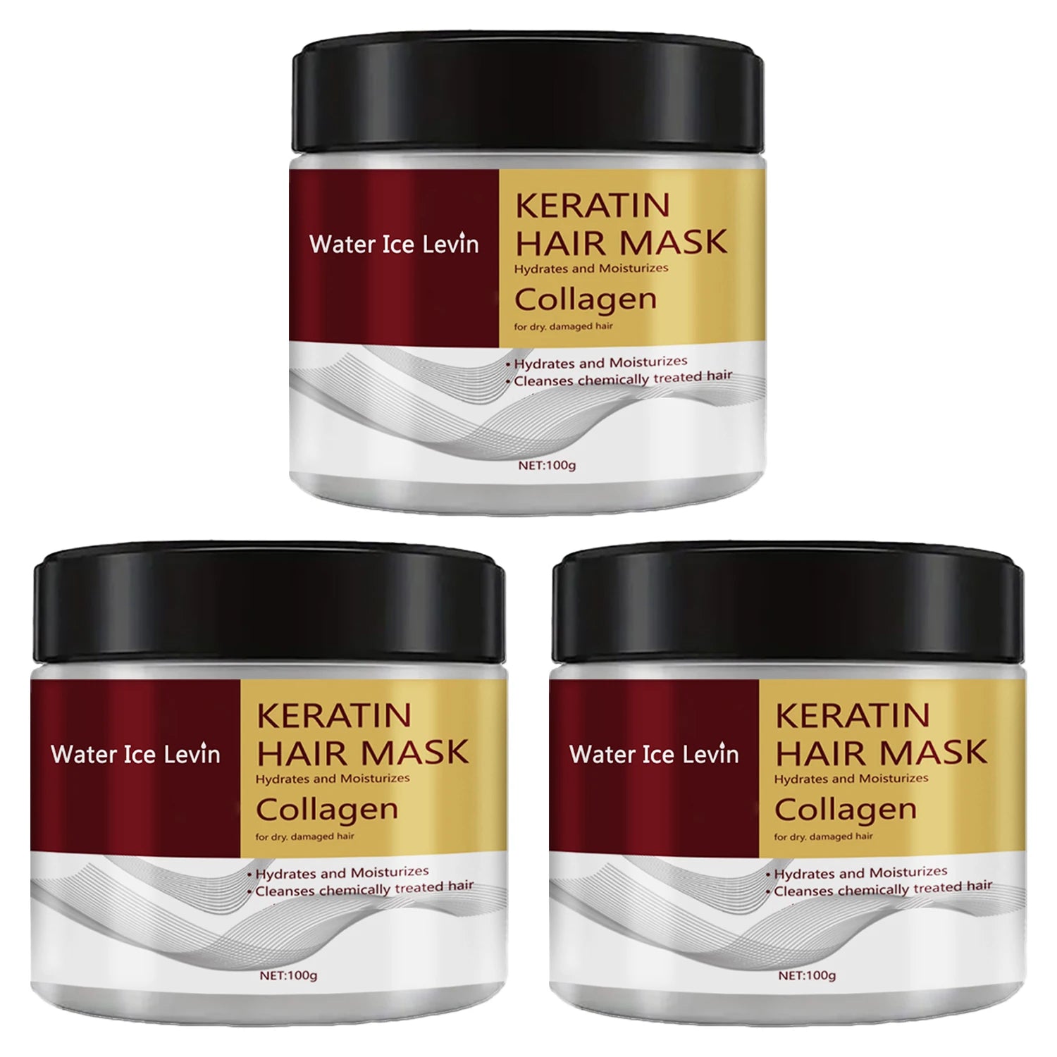 Masque capillaire au collagène et à la kératine – Hydratant, contrôle du sébum, réparation des cheveux abîmés, anti-frisottis