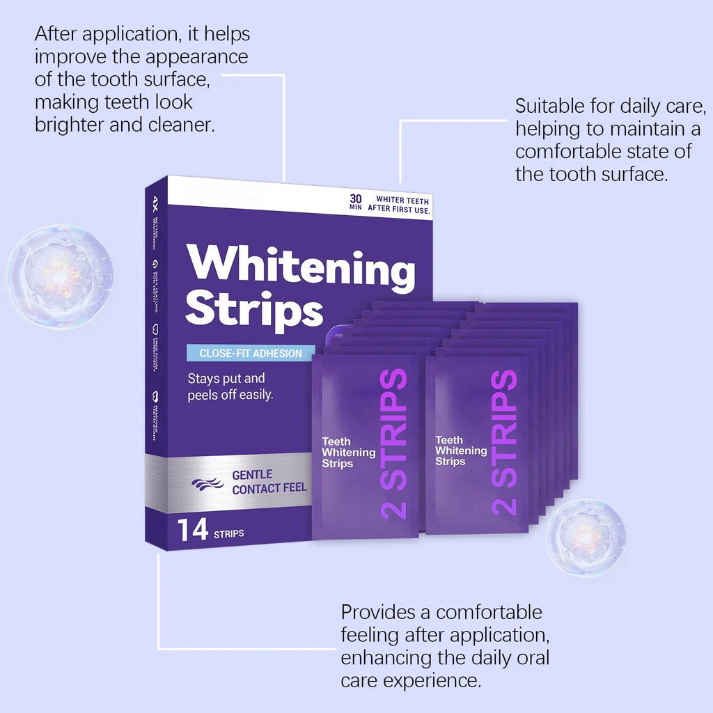 Purple Teeth Whitening Strips Oral Hygiene Fresh Breath Brighten Tooth Bleaching Long Lasting Oral Care Tooth Whitener Patches