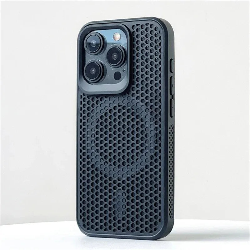Coque magnétique respirante pour iPhone compatible MagSafe 17 16 15 14 13 12 Pro Max  Air 11