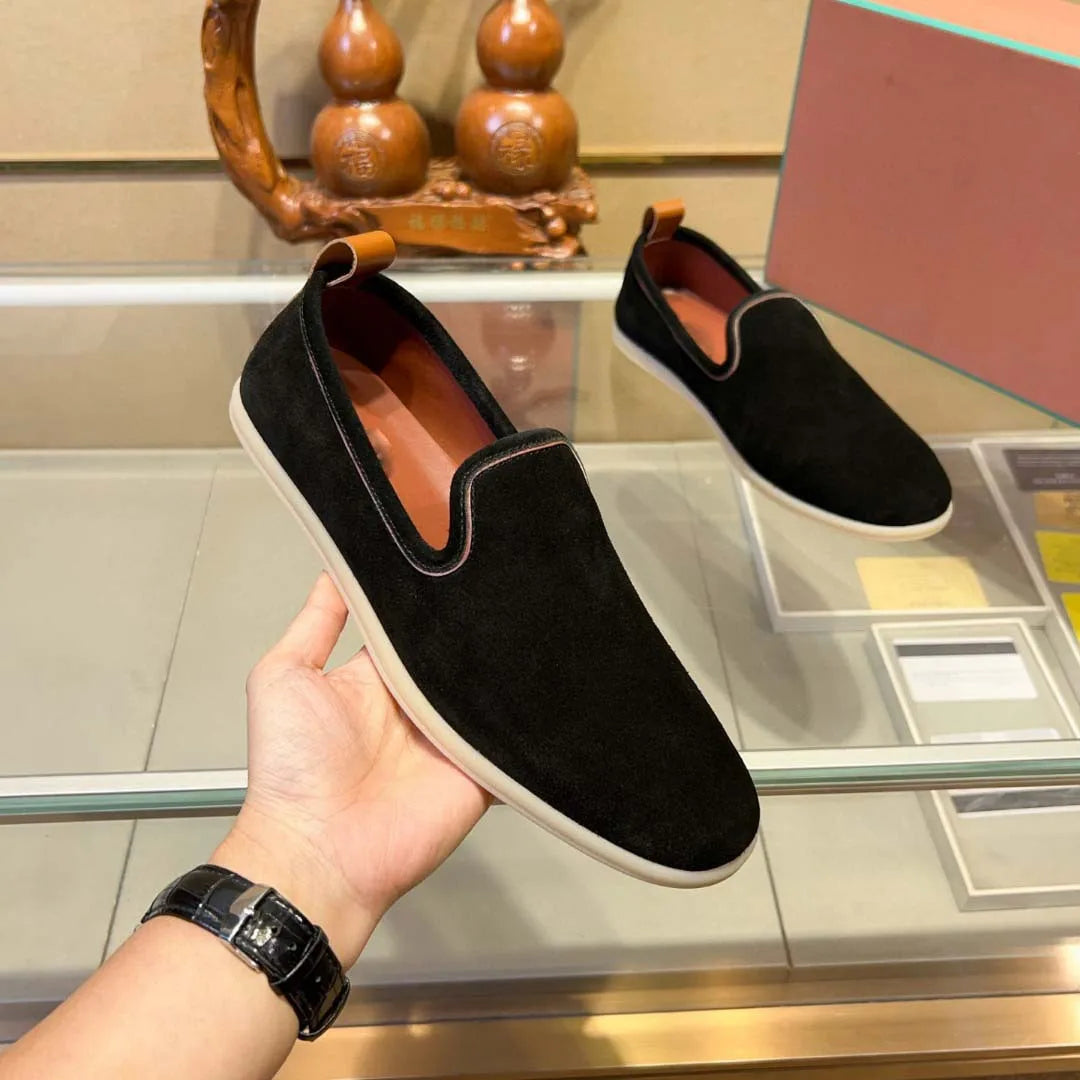 Luxury Men's Suede Slip-On Loafers New Summer Soft Comfort Minimalist Shoes Premium Versatile Casual Shoes Driving Moccasins