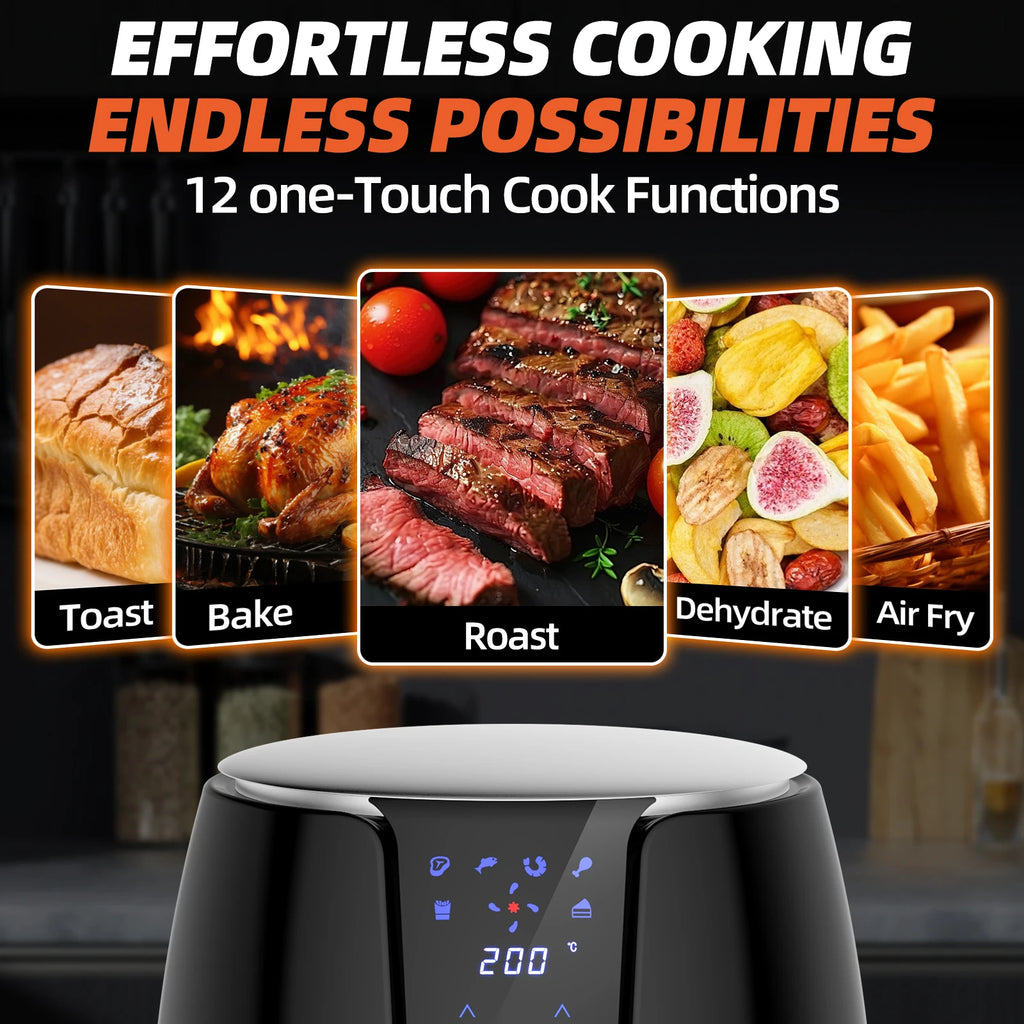 Friteuse à air 3,5 L – 1500 W – 12 fonctions – Panier compatible lave-vaisselle 30cm