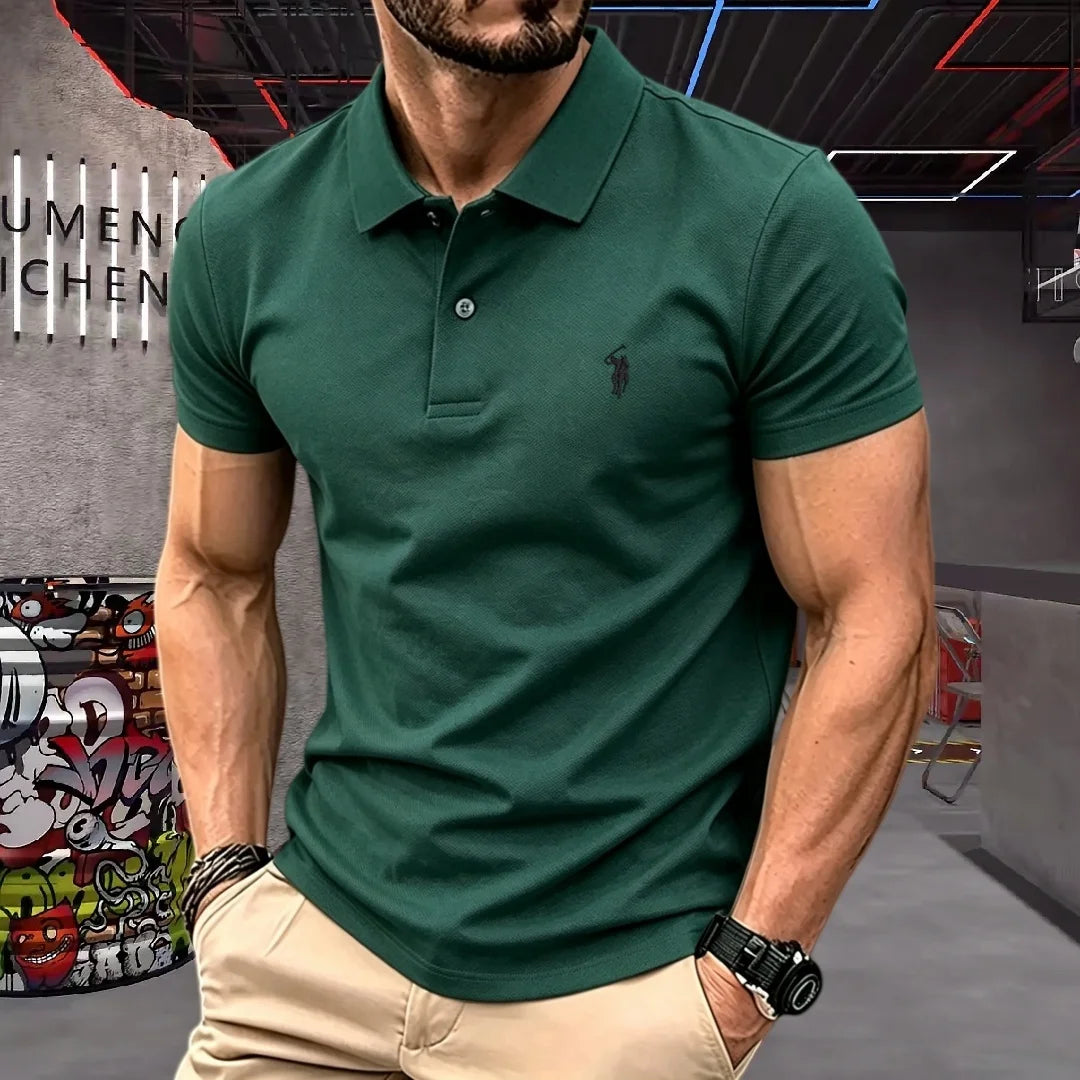 100% pure cotton high-end brand men's short sleeve polo shirt 2026 summer luxury fashion pony embroidery golf top casual T-shirt