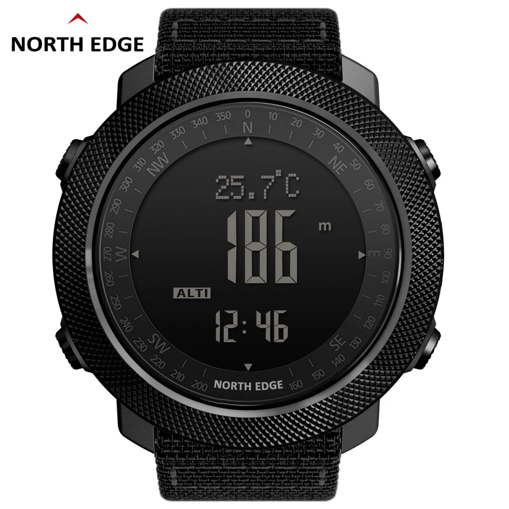 Montre de sport numérique NORTH EDGE pour homme – Étanche avec altimètre, baromètre et boussole 50m