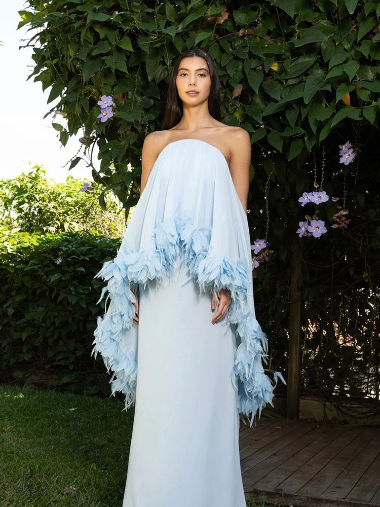Sumnus Chiffon Pleat Straight Off-the-shoulder Feathers Midi Prom Dresses Classic Modern Style Party Dress Vestidos De Fiesta