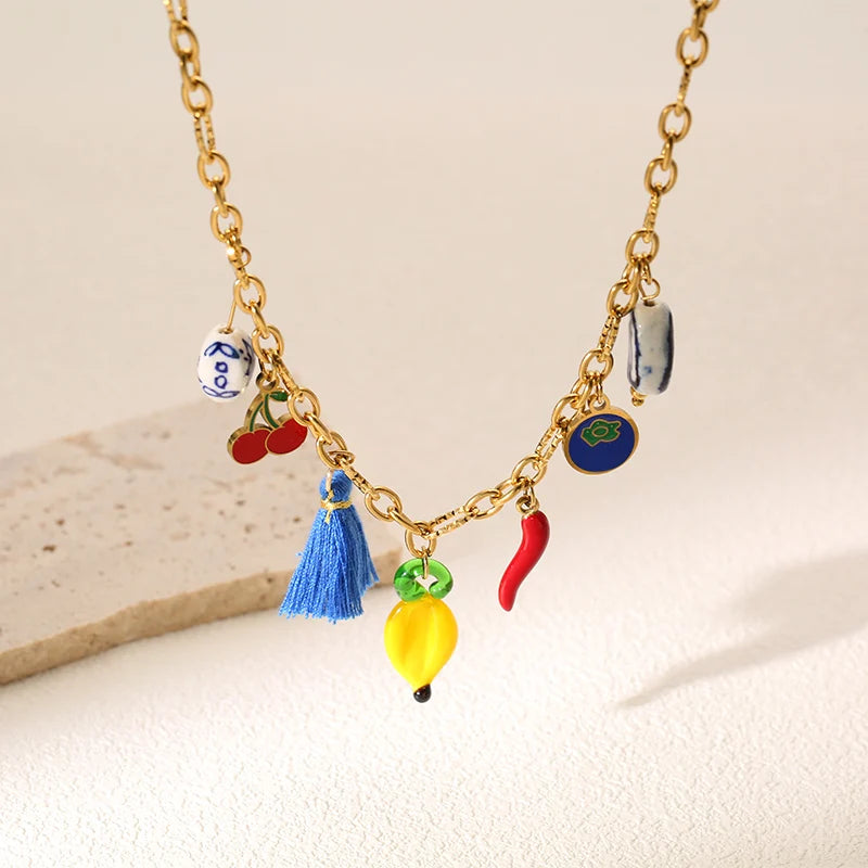 Collier coquillage en acier inoxydable 316L – Style plage