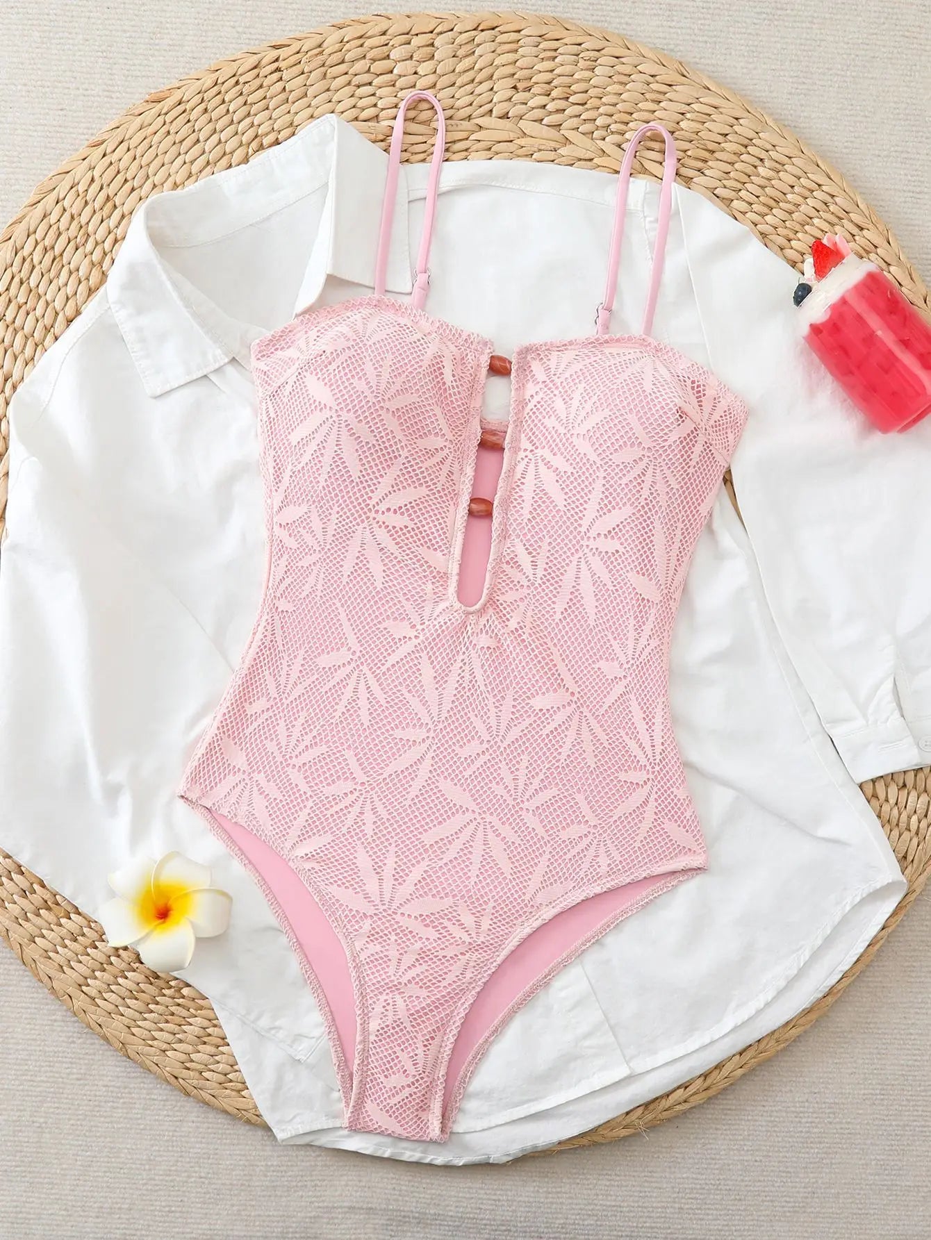 2026 Summer Boho One Piece Swimsuit Women Strappy Backless Monokini Vacation Swimsuit Special Fabric