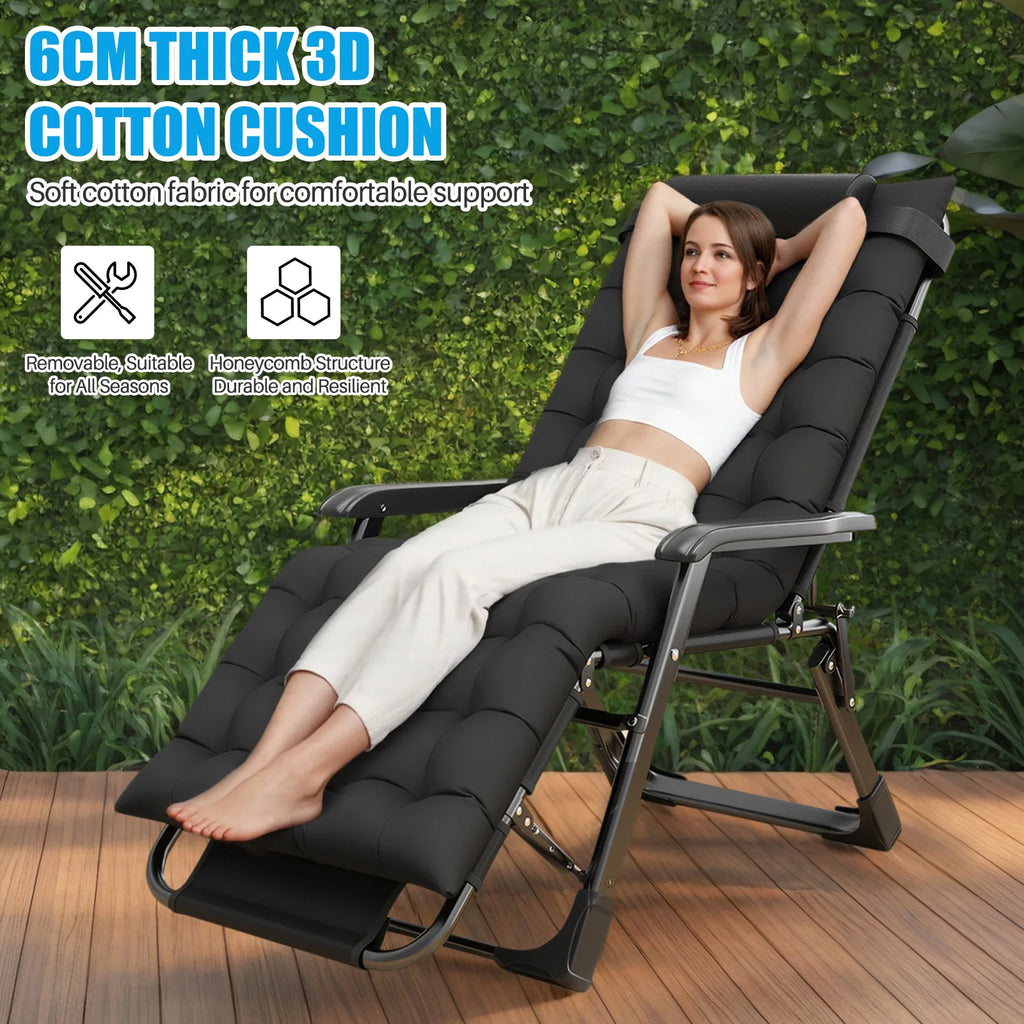 Folding Adjustable Zero Gravity Chair,with Removable Cushion Reclining Lounge Chair 2-in-1 Seat And Lounger Chair for Outdoor