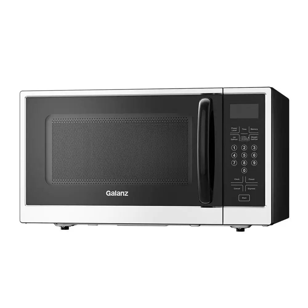 Galanz 30L Microwave Oven, 900W with 11 Power Levels, Digital Control, Fast Defrost, Easy to Clean Interior, Black & Silver Design for Home Kitchen Use