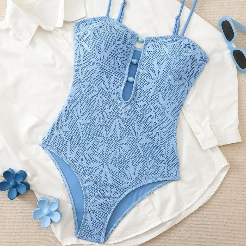 2026 Summer Boho One Piece Swimsuit Women Strappy Backless Monokini Vacation Swimsuit Special Fabric