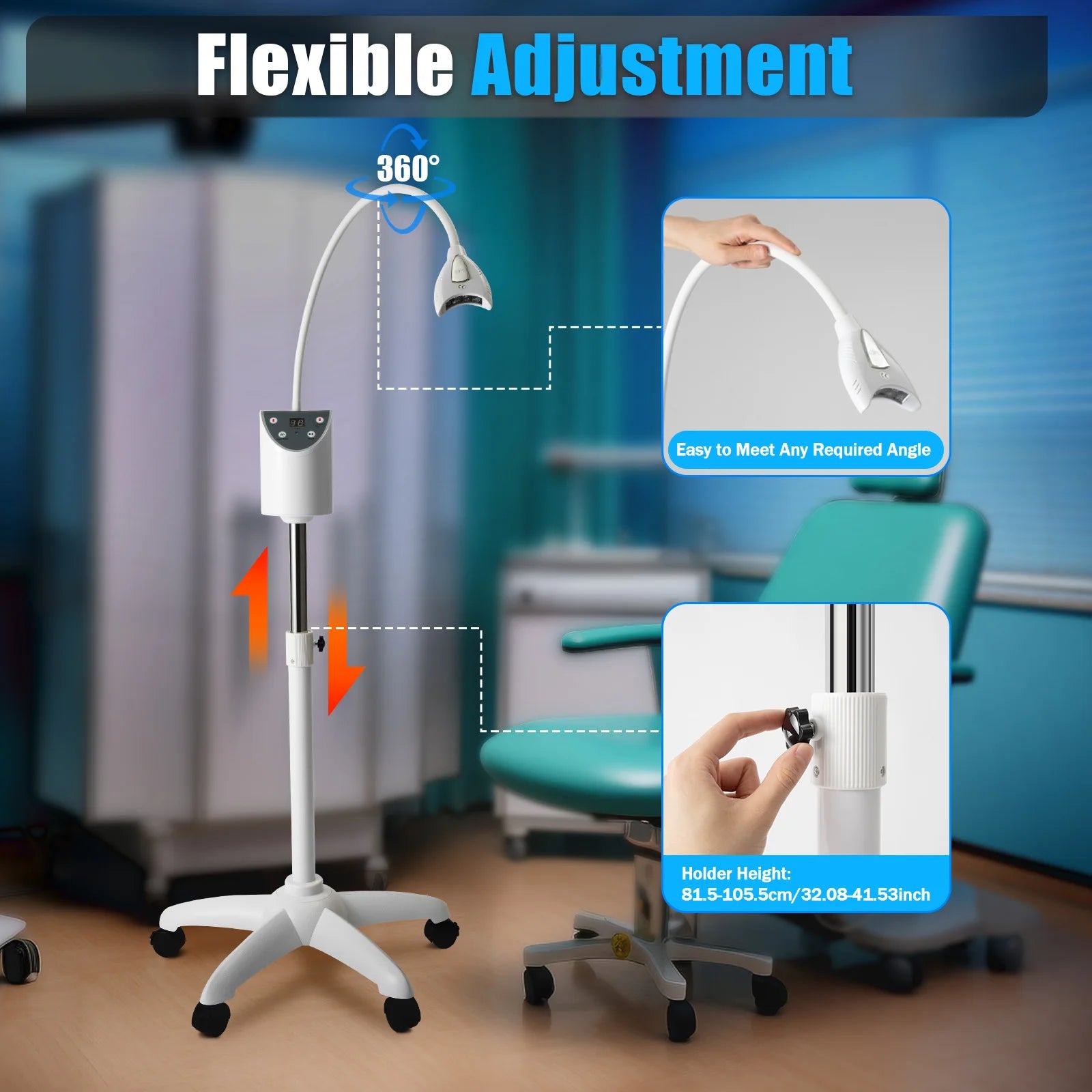Professional Teeth Whitening Machine with Blue Light High Whitening Power Remote Control Timing for Home Clinic Hospital